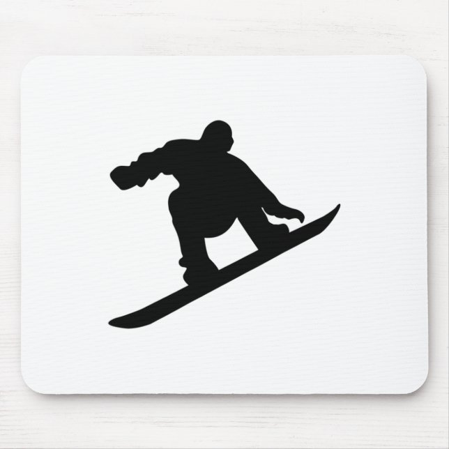 Silhouette While Snowboarding On A Ski Vacation  Mouse Mat (Front)