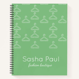 Silhouette white hangers sage green notebook