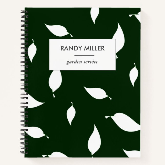 Silhouette white leaves green notebook (Front)