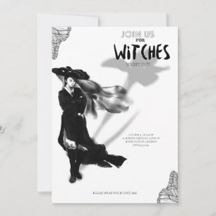 Silhouette Witch Halloween Party Invitation