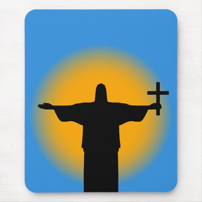 Silhouette with a cross mouse mat (Front)