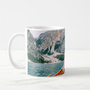 Silhouette Woman Alpine Lake Nature Coffee Mug