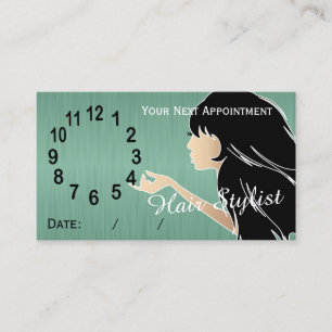 Silhouette Woman Hair Stylist Appointment Card