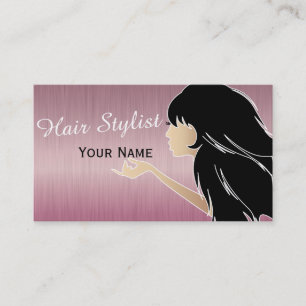 Silhouette Woman Hair Stylist Business Card