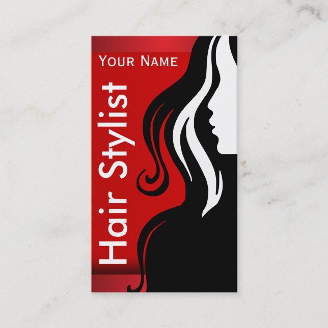 Silhouette Woman Salon Hair Stylist | Professional Business Card (Front)