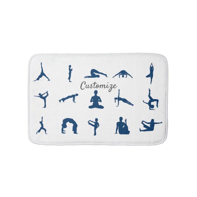 Silhouette Yoga Poses Thunder_Cove  Bath Mat (Front)