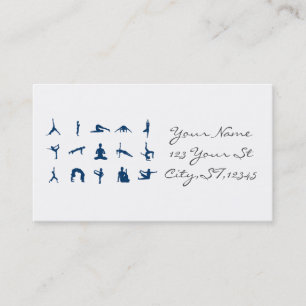 Silhouette Yoga Poses Thunder_Cove Business Card