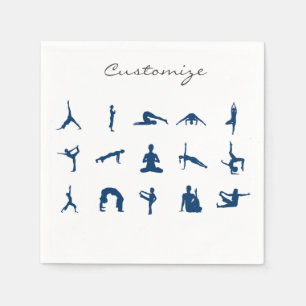 Silhouette Yoga Poses Thunder_Cove Napkin