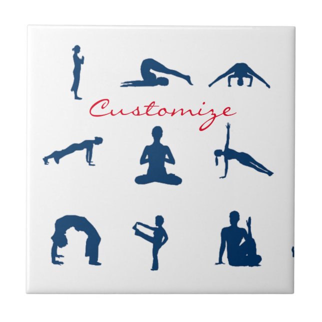 Silhouette Yoga Poses Thunder_Cove Tile (Front)