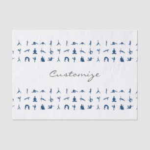 Silhouette Yoga Poses Thunder_Cove Tissue Paper
