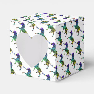 Silhouette Zebra Black and Rainbow Favour Box