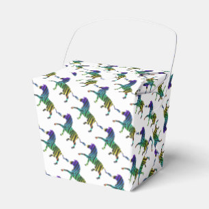 Silhouette Zebra Black and Rainbow Favour Box
