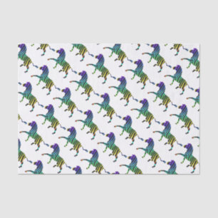 Silhouette Zebra Black and Rainbow Tissue Paper