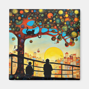 Silhouetted at sunrise magnet