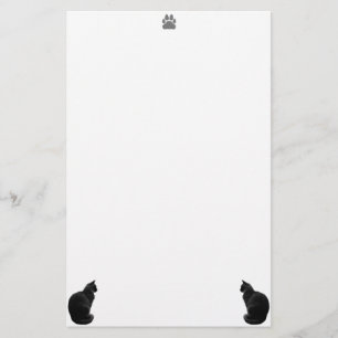 Silhouetted Cat Writing paper