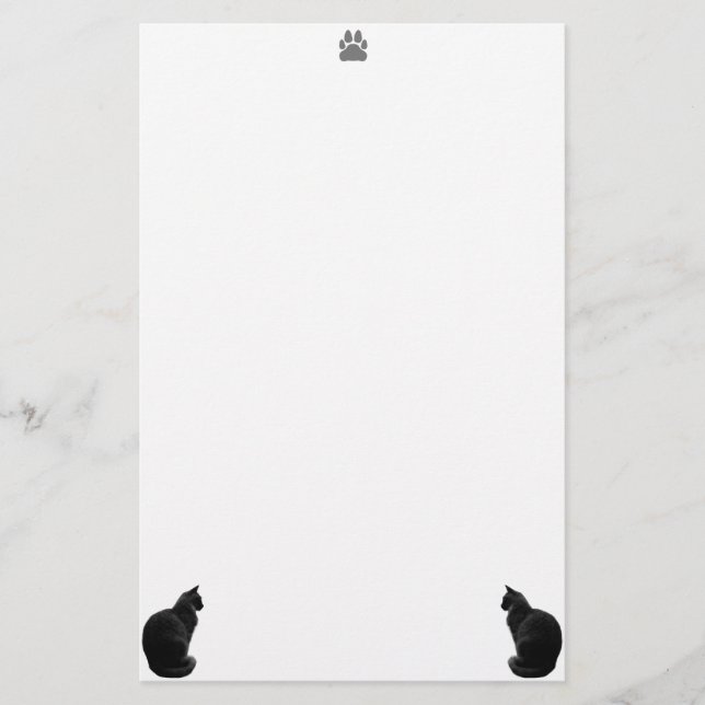 Silhouetted Cat Writing paper (Front)