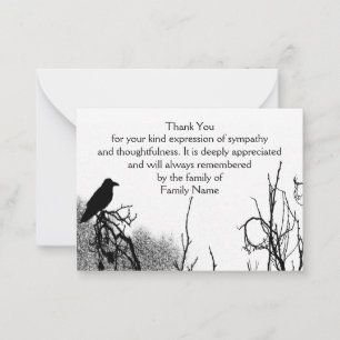 Silhouetted Crow Thank You Card