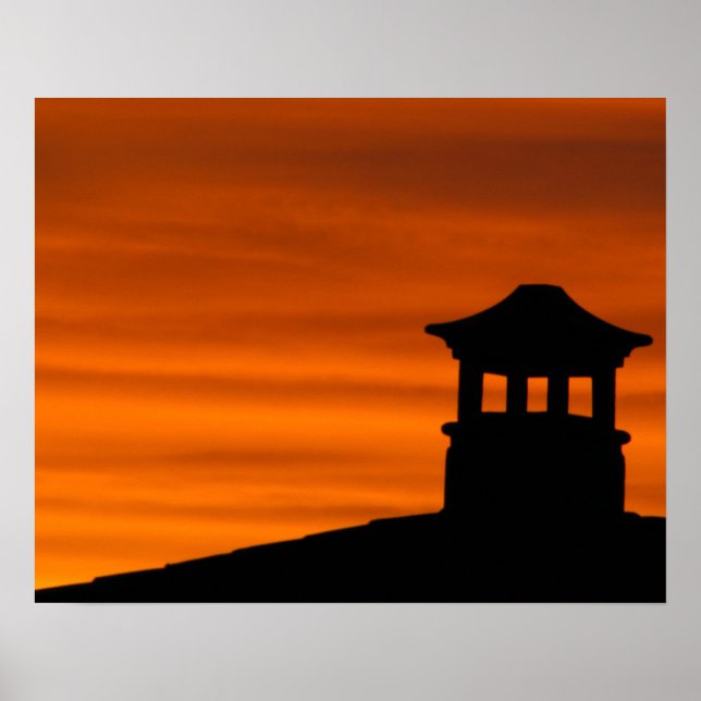 Silhouetted Pagoda Poster (Front)