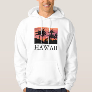 Silhouetted palm trees, Hawaii Hoodie
