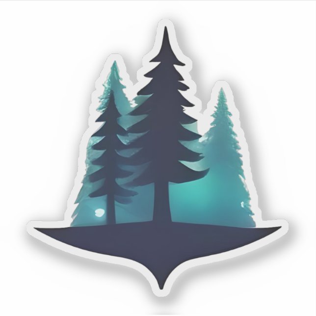 Silhouetted Pines with Mystic Glow (Front)