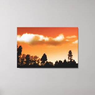 Silhouetted trees canvas print