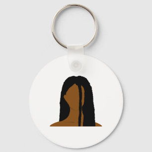 Silhouettes - Braids Sticker Key Ring