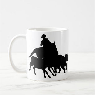 Silhouettes - Horses - Team Penning Coffee Mug