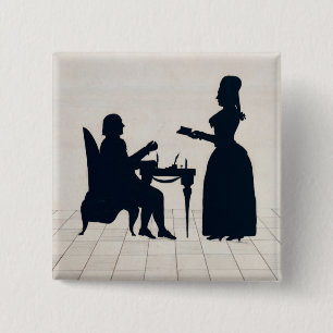 Silhouettes of Monsieur and Madame Roland 15 Cm Square Badge