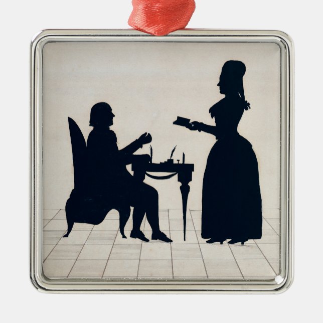 Silhouettes of Monsieur and Madame Roland Metal Tree Decoration (Front)