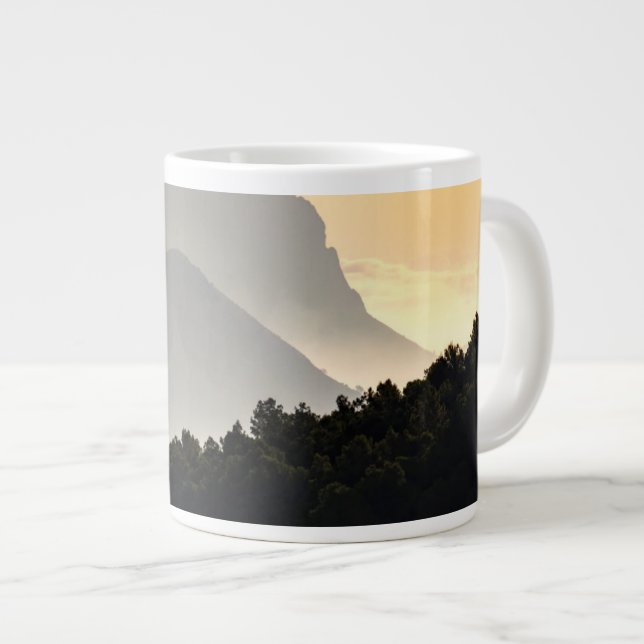 Silhouettes of Mountains Large Coffee Mug (Front Right)