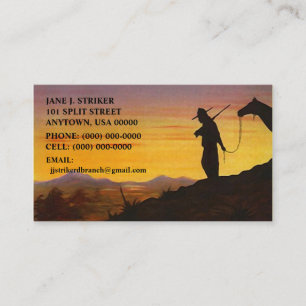 SILHOUETTES w/ WESTERN SKY SUNSET BUSINESS CARDS! Business Card