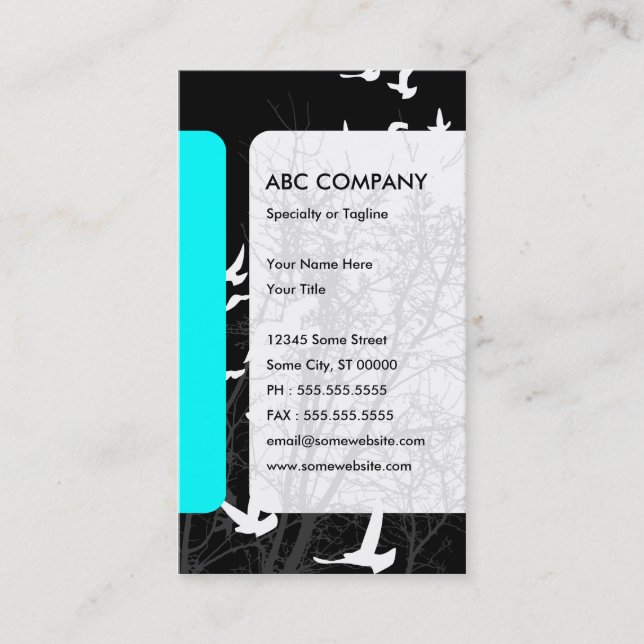 silhouscreen birds business card (Front)