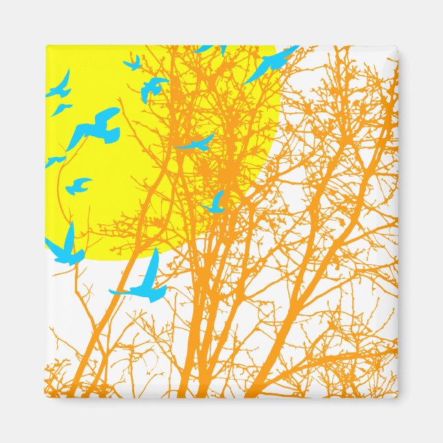 silhouscreen birds magnet (Front)