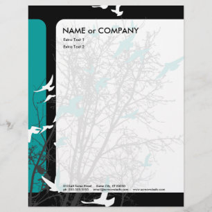 silhouscreen birds personalised letterhead