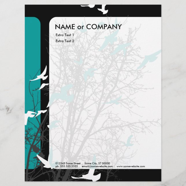 silhouscreen birds personalised letterhead (Front)