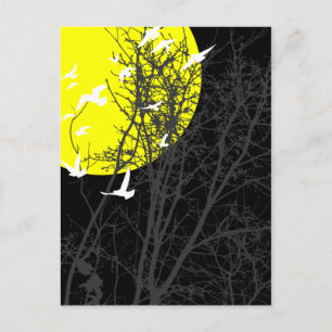 silhouscreen birds postcard