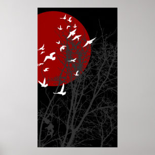 silhouscreen birds poster