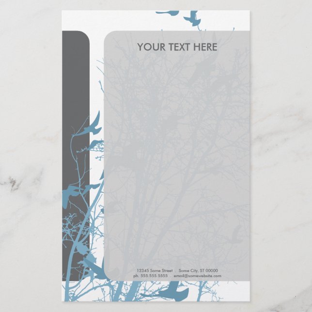 silhouscreen birds stationery (Front)