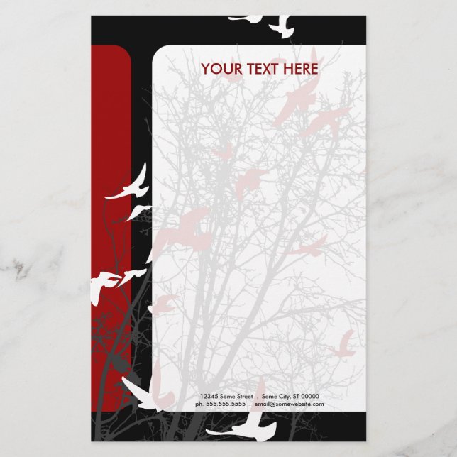 silhouscreen birds stationery (Front)