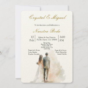 Silhueta de novia y novio  invitation