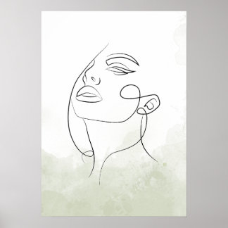 Silhueta rosto feminino poster