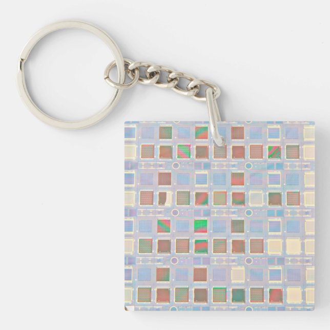 Silicon Chips on a Wafer Acrylic Keychain (Front)