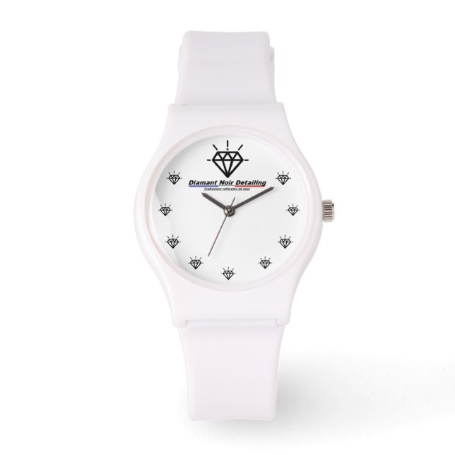 Silicone Diamond Black Detailing Watch (Front)