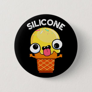 Silicone Funny Ice Cream Cone Pun Dark BG 6 Cm Round Badge