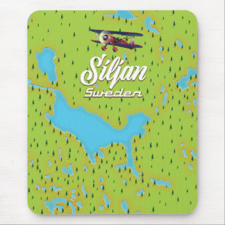 Siljan Lake Sweden map Mouse Mat