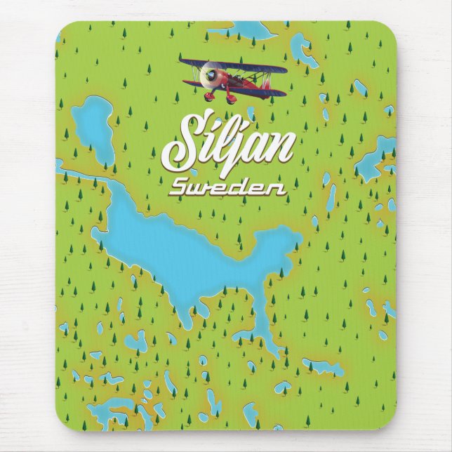 Siljan Lake Sweden map Mouse Mat (Front)