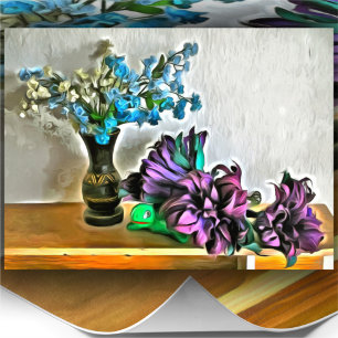 Silk and Corn Husk Flowers 2190 Art Print