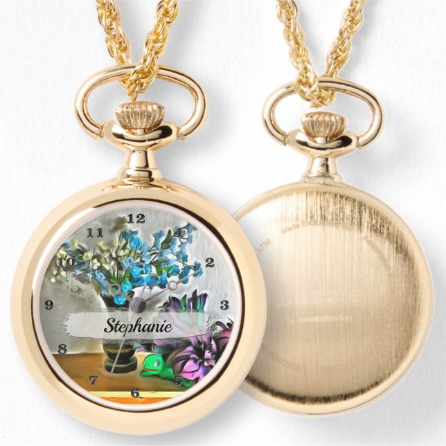 Silk and Corn Husk Flowers 2190 Necklace Watch (Creator Uploaded)