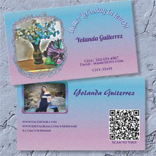 Silk and Corn Husk Flowers 2190 QR Calling Card