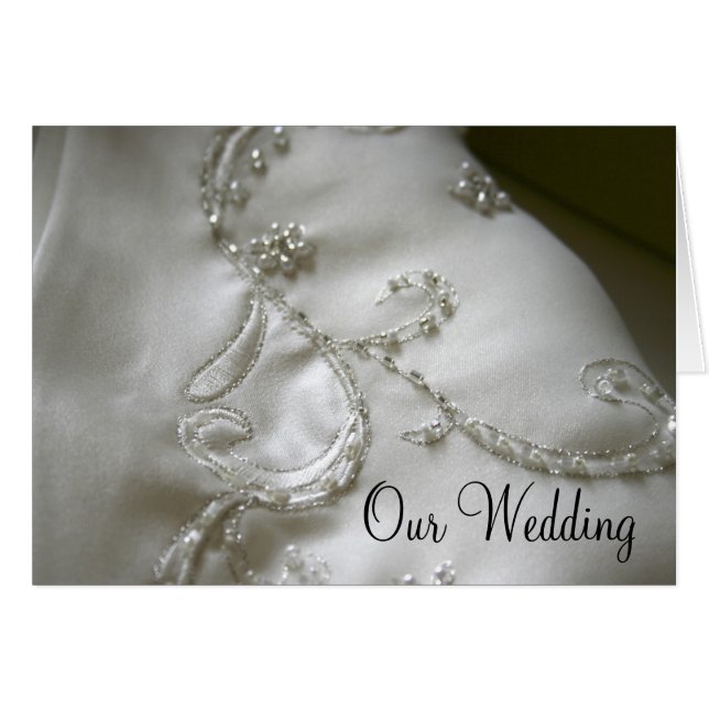 Silk and Pearls Wedding Card (Front Horizontal)
